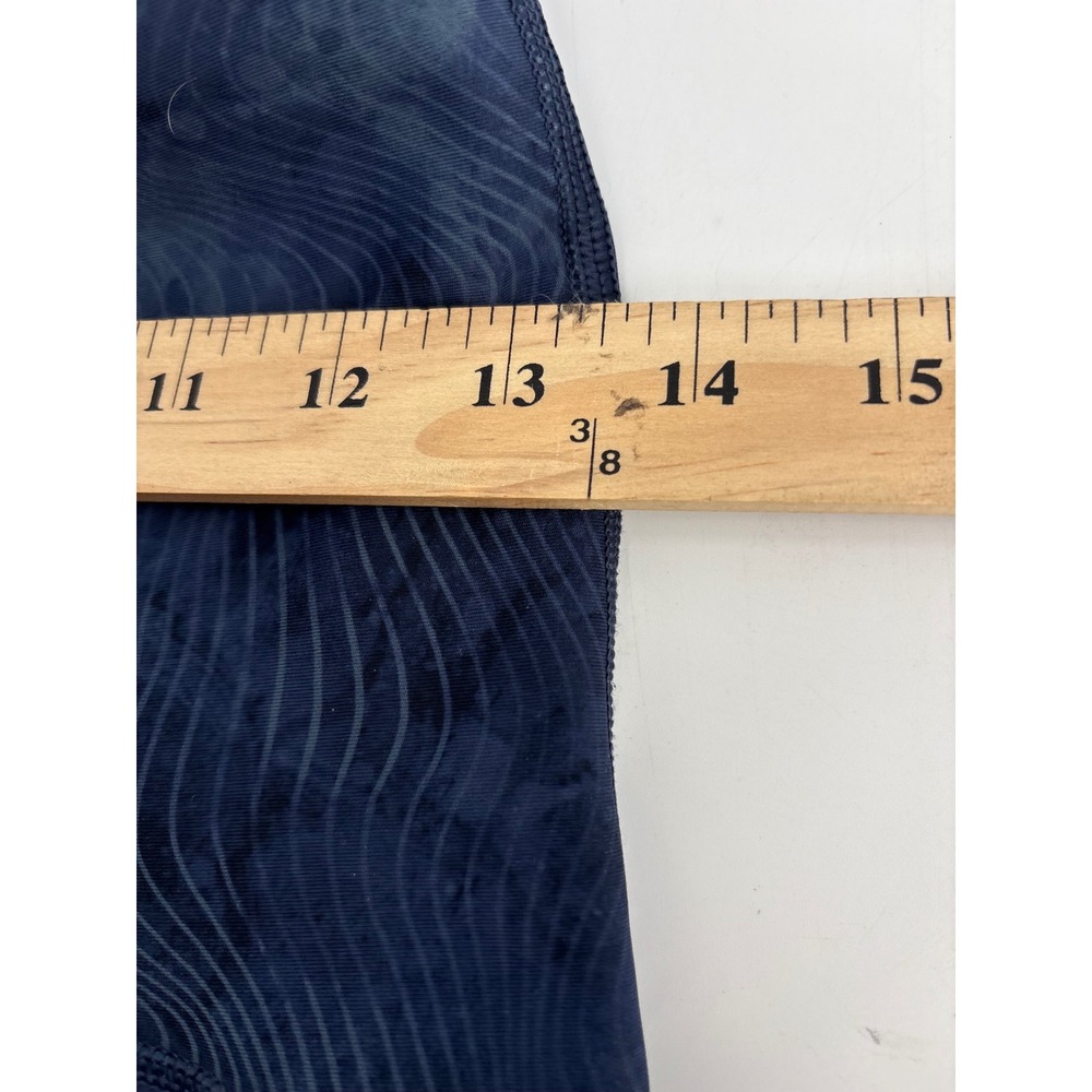 Spanx Booty Boost Active Leggings Navy Blue Wave Print High Waist Large 7/8 - Picture 4 of 6